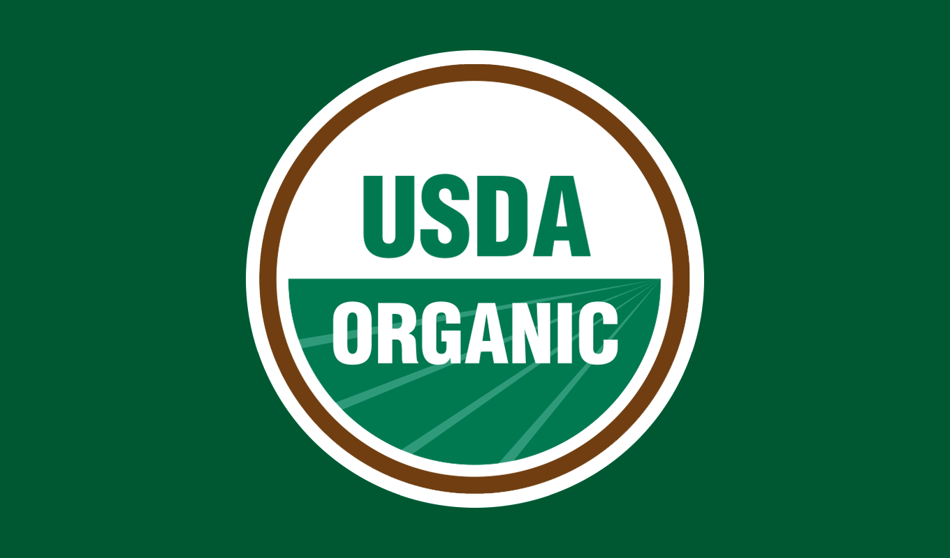 USDA Organic seal displayed on a green background.