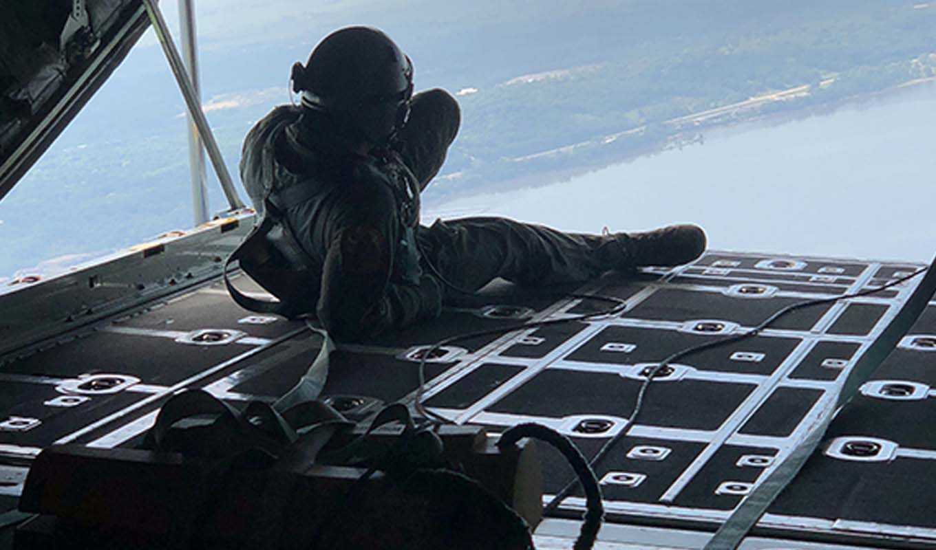 Open ramp of a military aircraft