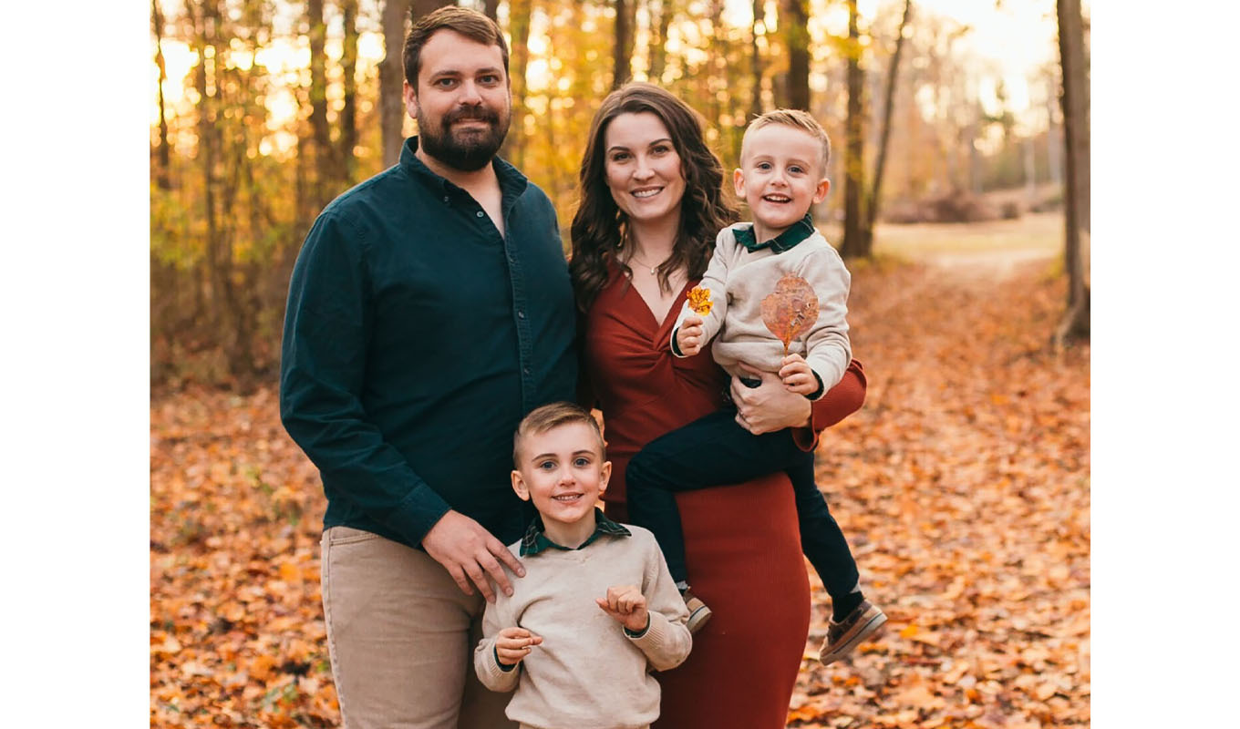 Husband, wife with two young boys.