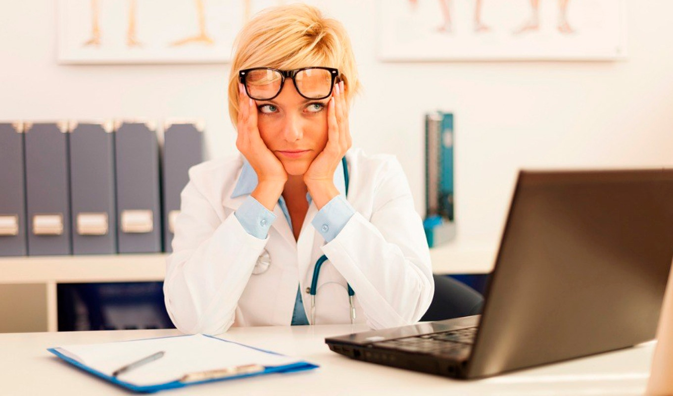 A concerned doctor