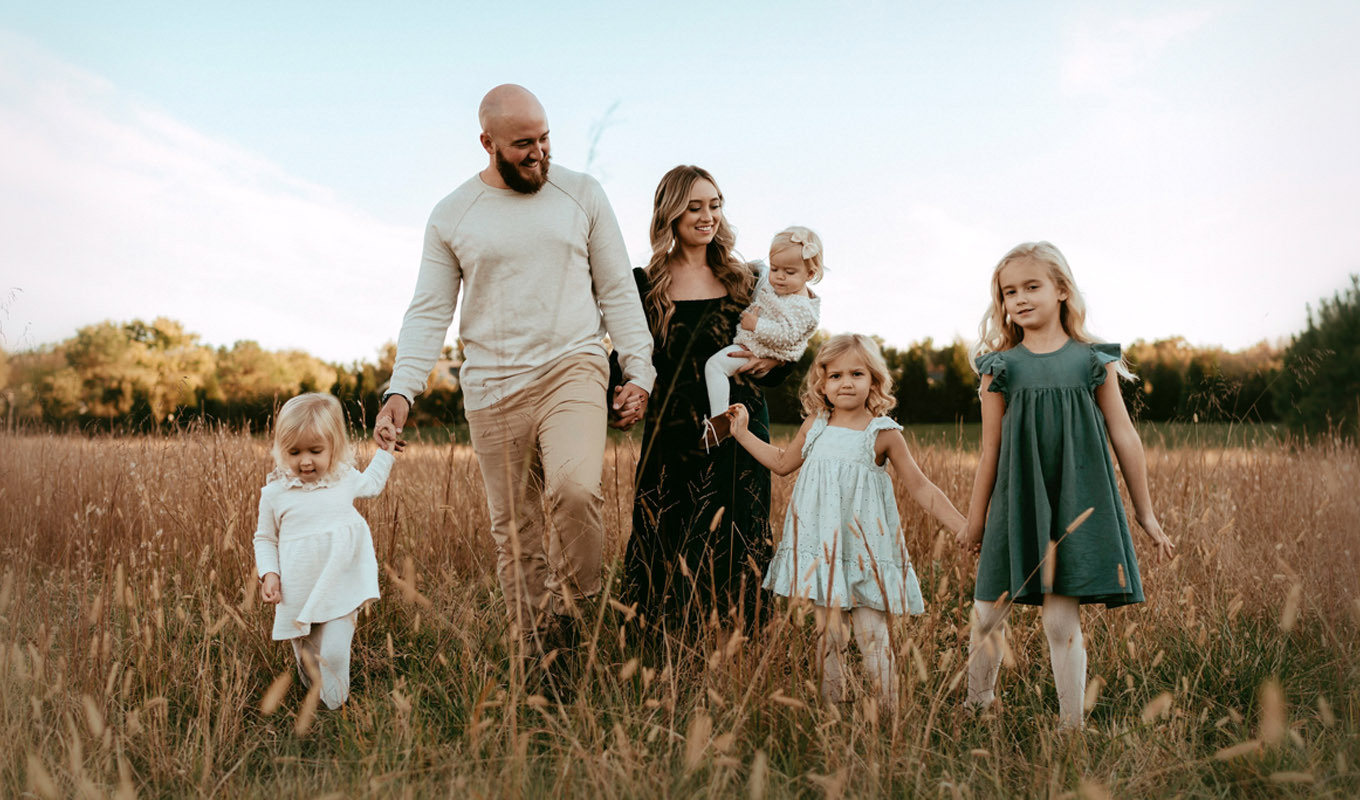 Daniel and Lacey with their young children