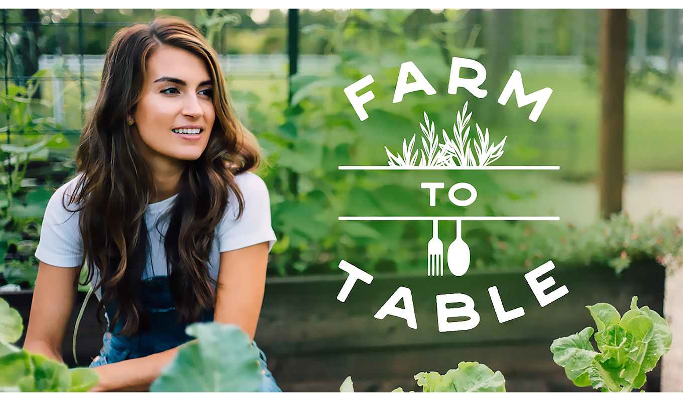 Nina Shirely with an overlay of the "Farm to Table" logo