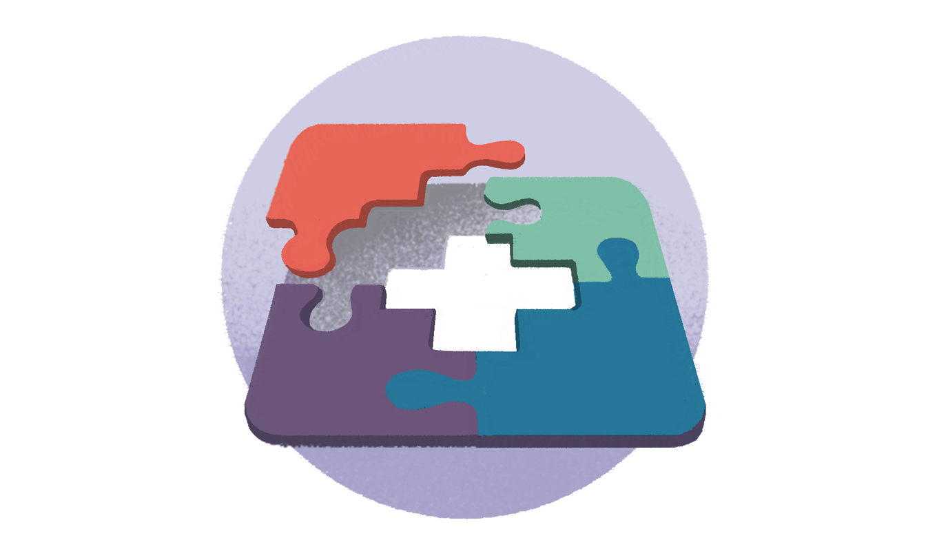 Puzzle being assembled