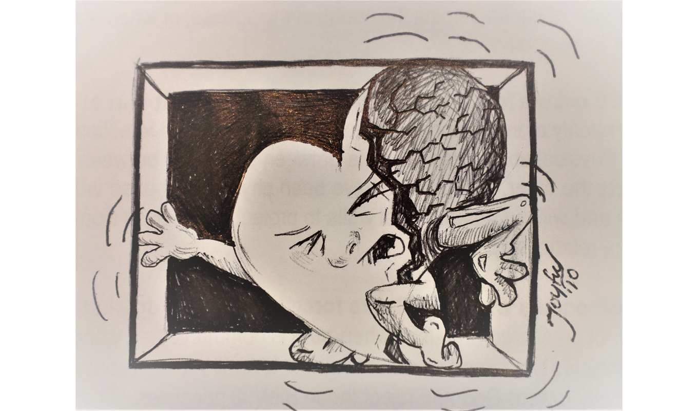 Heart in a box drawn by a client of the Breznaus.