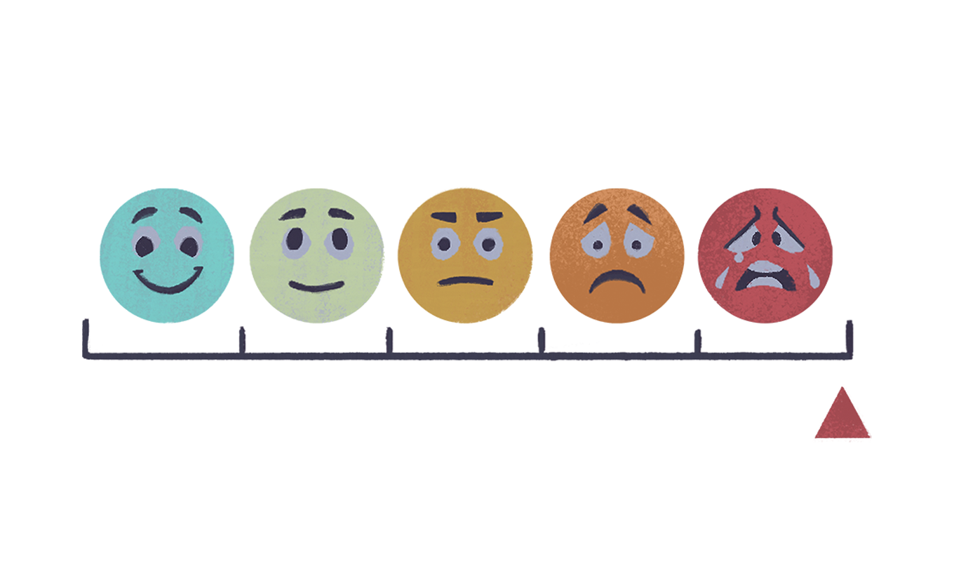 Illustration of a doctor's office pain scale