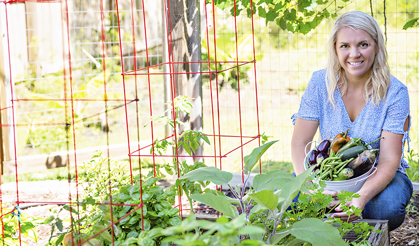 Katie Wells in her garden