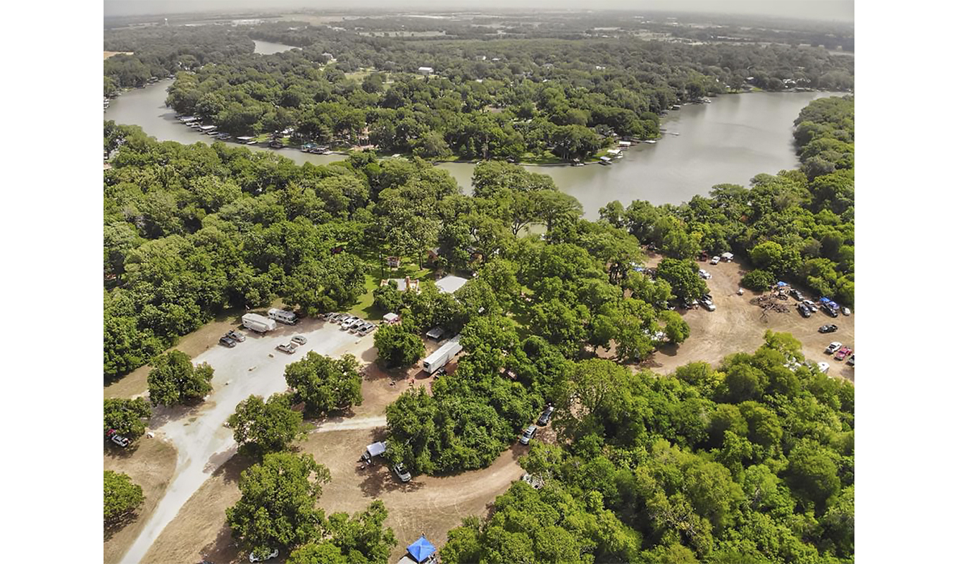 The Guadalupe River in central Texas meanders through the Lazy-U Ranch, home to the SS American Memorial.