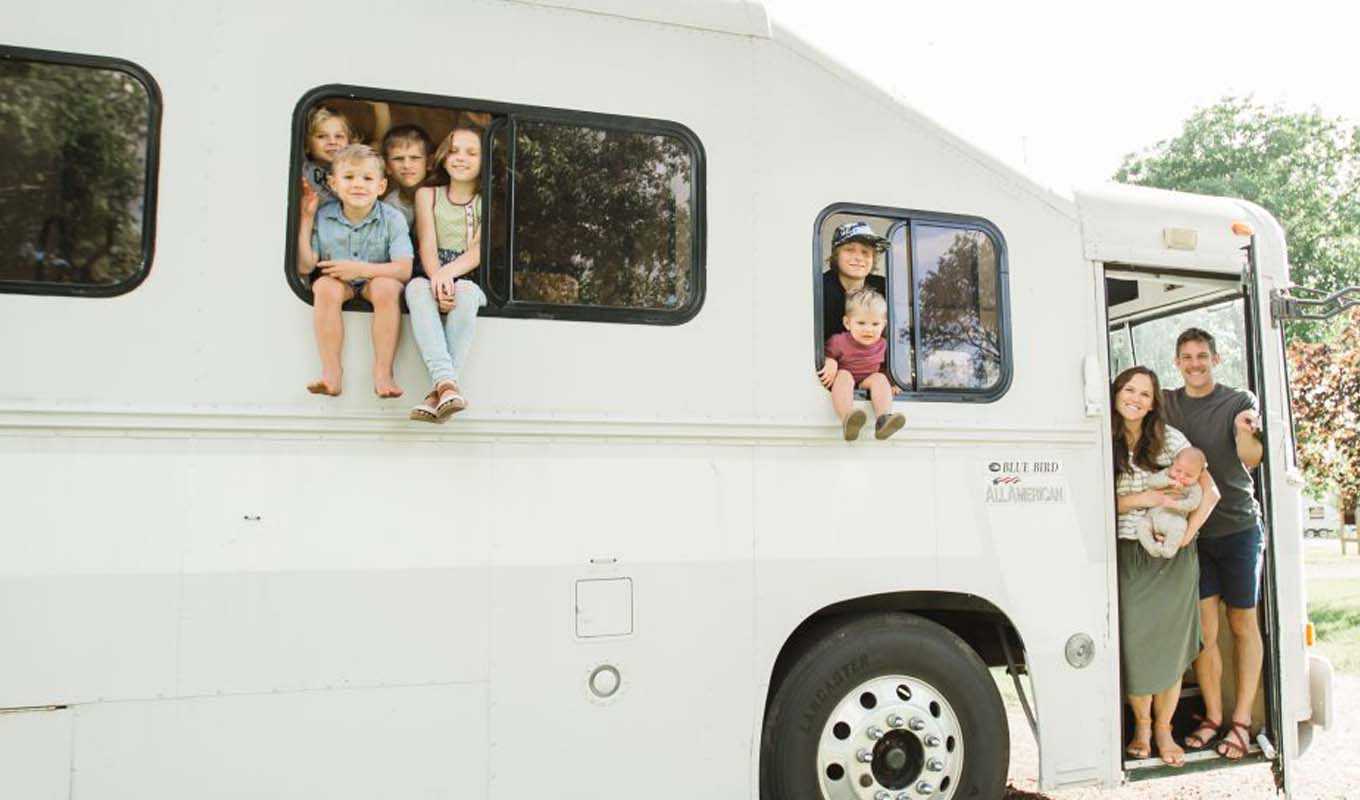 JD and Britney Lott with their several children of varying ages