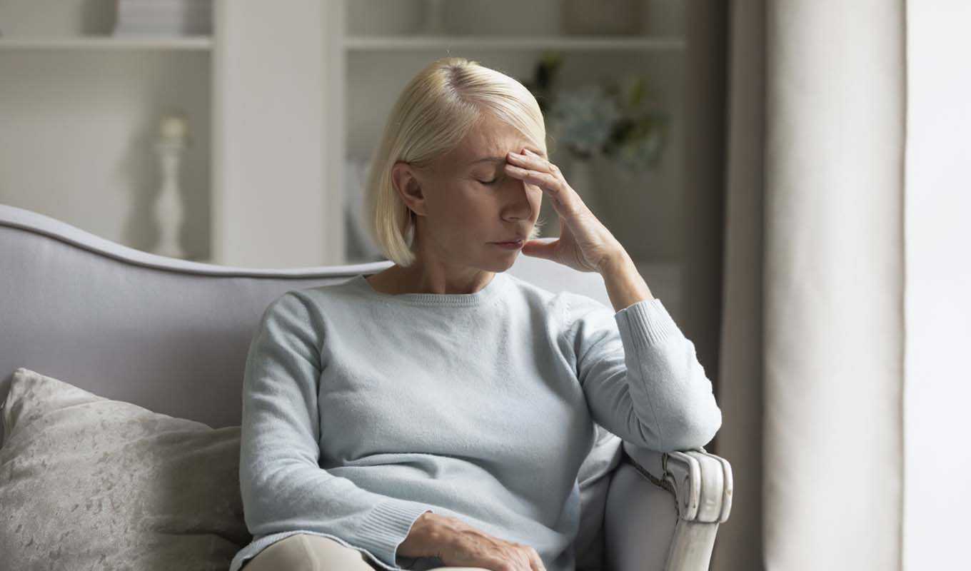 Older woman stressed out