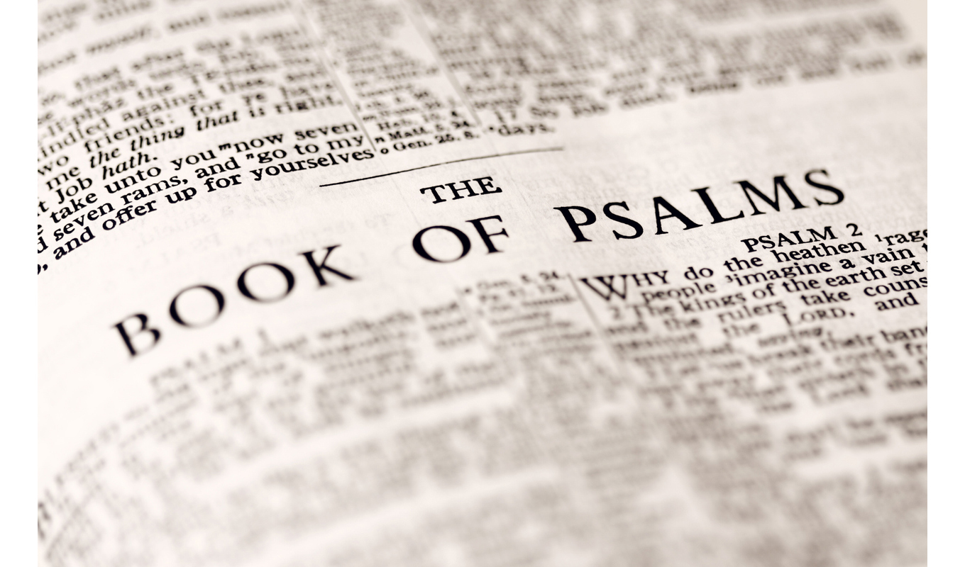 Bible open to the beginning of the Book of Psalms.
