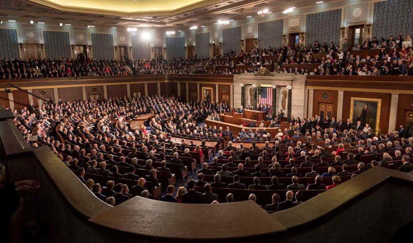 Overlooking view of the US House of Representative's chamber