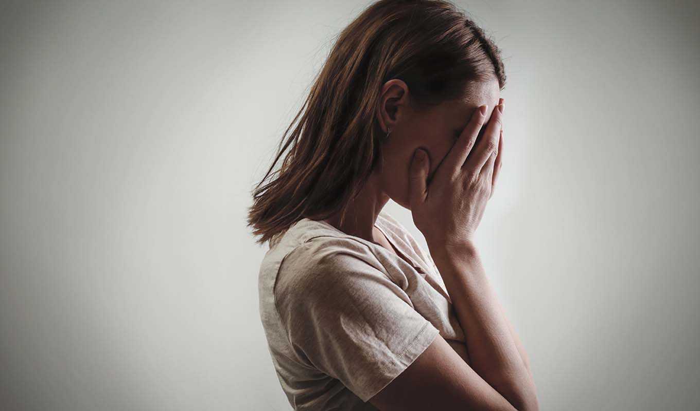 Young woman in grief