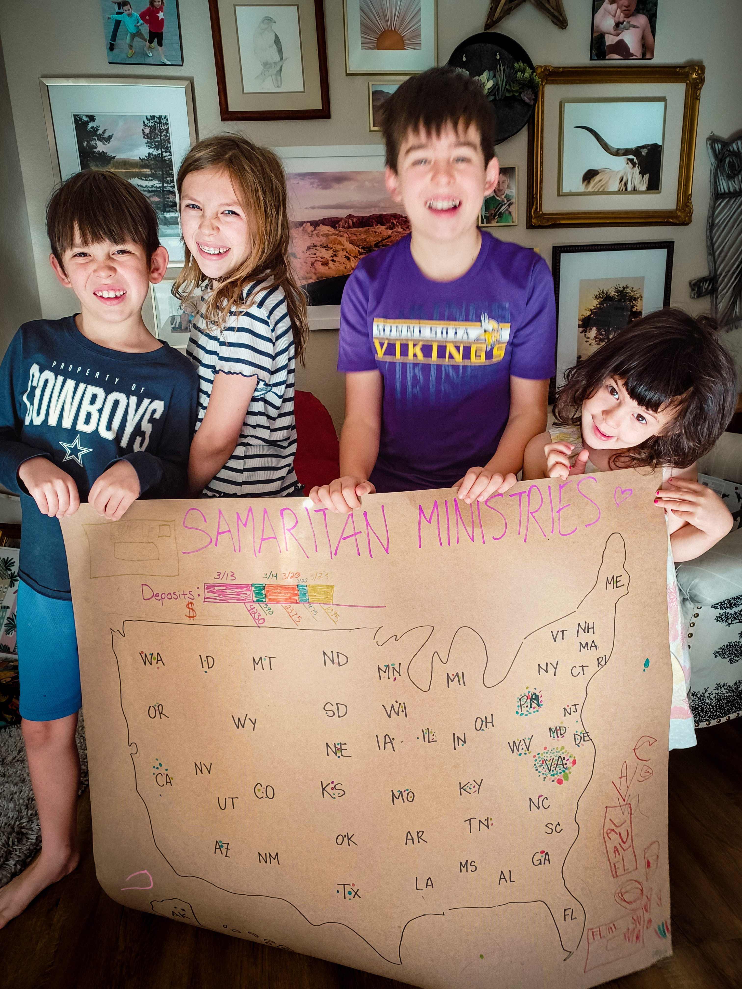 The Oesch children kept track of Shares received.